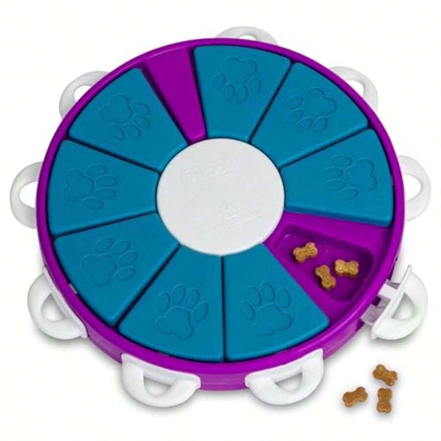 QILP By  Dog Ster Interactive Treat Puzzle Enricent Toy Level 3 Advanced In Blue For D With High Cognitive Challenge And Mental Stimn - Dog  Purple Blue - View 1