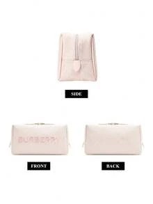 Burberry 粉色帆布化妆包，带拉链，饰有刺绣字母和皮革拉链头，内部空间宽敞，设有内袋。 - 淡粉紅色 - 查看 2