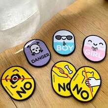1pc Dog Leash Warning Patches - Interactive Hook & Loop Dog/Cat Alert Tags For "No Touch", "No Feed" Messages - Multicolor - View 5