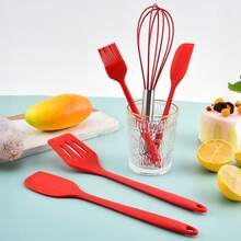 2pcs/Set Silicone Baking Tools Set, Heat-Resistant Cooking Spatula, For Baking, Cooking, Mixing, Scraping Non-Stick Cookware, Kitchen Utensils - Multicolor - View 6