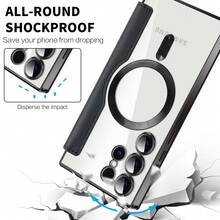 Premium Business Flip PU Leather Wallet Phone Case, Magnetic Electroplated Design With Card Holder & Lens Protection, Wireless Charging Compatible, Full Body Shockproof Cover Compatible With Samsung Galaxy S26Ultra S25Ultra S24Ultra S23Ultra S22Ultra A07 A017 A56 - Black - View 4