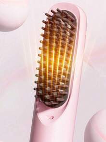 2-In-1 Wireless Straightening & Curling Hair Brush, Portable USB Rechargeable Negative Ion Hair Styling Tool, 2000mAh Long-Lasting Battery, Suitable For Home And Dorm Use, Exquisite Gift - Multicolor - View 9