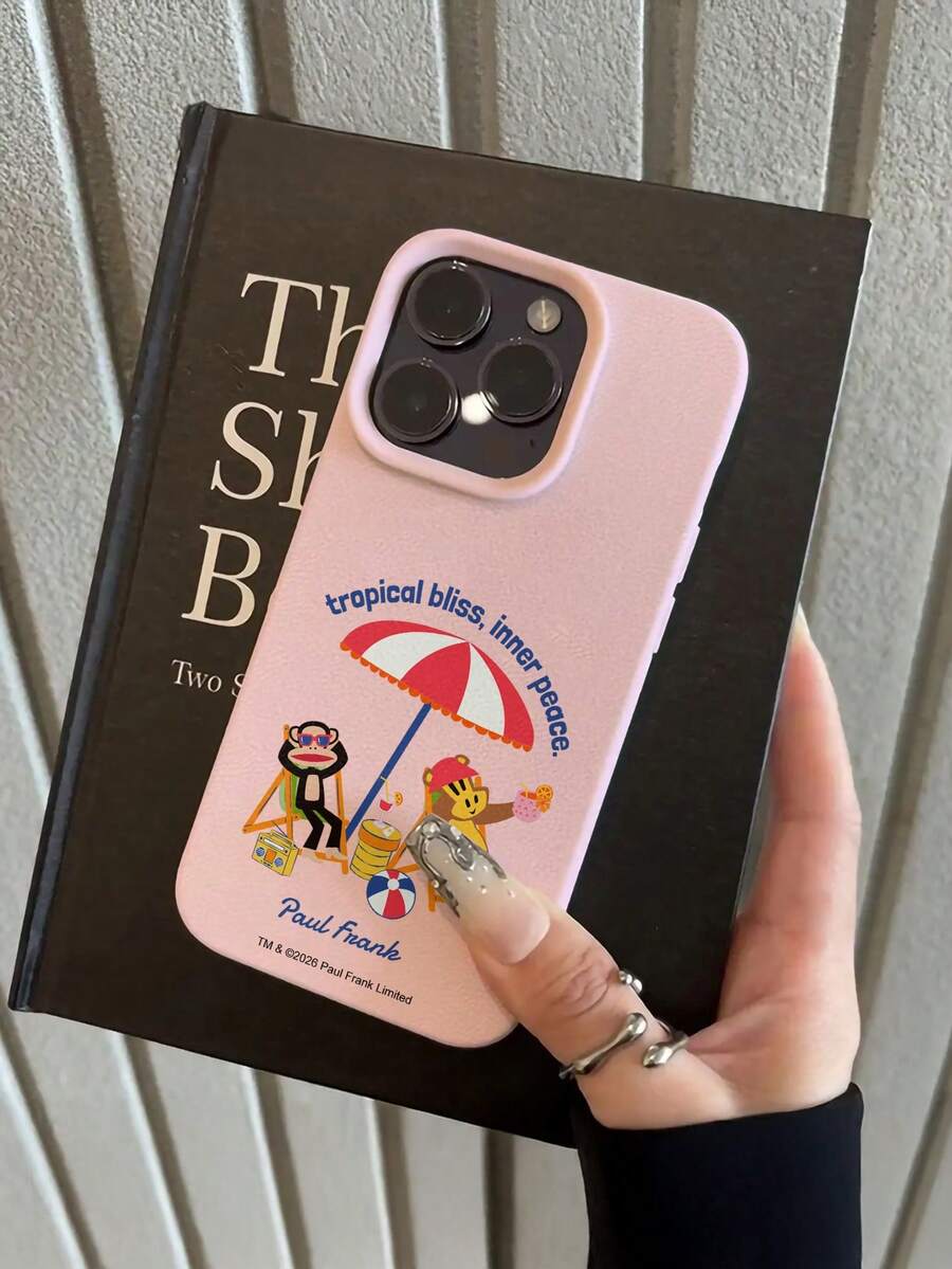 Ốp điện thoại Paul Frank chính hãng, họa tiết vải thiều, chống sốc toàn thân, có nắp bảo vệ camera, họa tiết khỉ và gấu đi biển, thiết kế mới cho iPhone 13/14/15/16/17 Pro Max - Nhiều màu - Xem 1