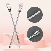ATOMUS 2pcs Tattoo Ink Mixing Sticks, Nail Art & Pedicure Tools, Rhinestone Tattoo Supplies - Silver - View 6