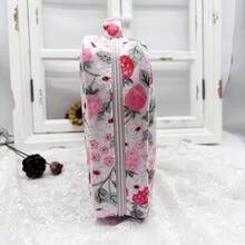 Fabric Bible Cover For Women, Durable Carrying Book Case Church Bag For Biblical Accessories With Handle And Zippered Pocket Backpack, Stationery, Storage, Handbag - 紅白色 - 查看 6
