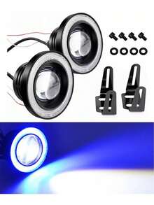 2 LED Angel Eye Fog Lights 3.5 Inch Universal Car - A - View 1
