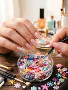 Bestselling Nail Art Resin Bow Ribbon, ABS Asymmetrical Pearl, Heart, Five-Pointed Star Mixed Styles - Multicolor - View 1