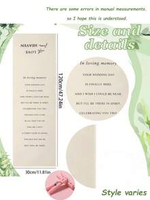 2pcs "In Loving Memory" Memorial Wedding Ceremony Signs With Clips, Commemorative Chair Signs, Condolence Gift, Wedding Ceremony Fabric Chair Decor (White, Plush Fabric) - White (brushed) - View 2