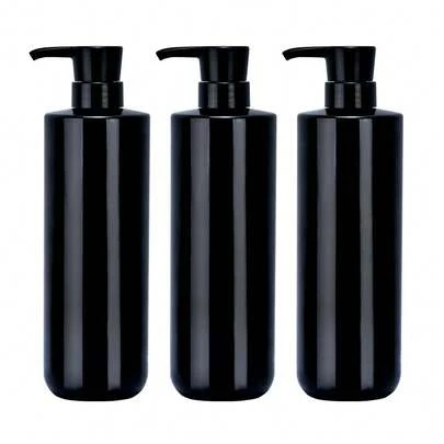 3 chai nhựa đen tái sử dụng đựng sữa tắm dạng bơm, bình đựng xà phòng, chai dung tích lớn có thể tái sử dụng, dụng cụ và phụ kiện phòng tắm.