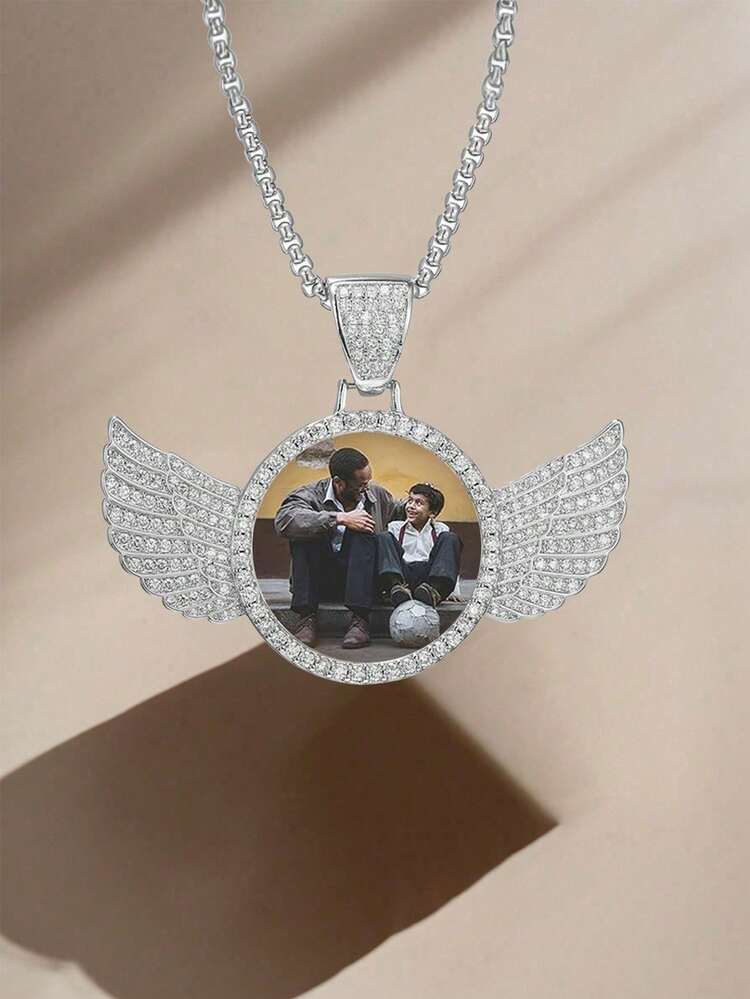 1pc Customized Photo Necklace, Personalized Couple Picture Frame Pendant, Women's Round Memory Pendant Necklace With Rope Chain, Hip-Hop Jewelry For Men Gifts For Mom And Dad, Gifts For Friends, Gifts For Couples, Gifts For Best Friends, School Supplies, For Teacher, For Boys And Girls, For Teenagers, Junior High School Students, Middle School Students, High School Senior High School Students, College Students, University Students, Freshman, Sophomore, Underclassmen,Delicate Romance - Nhiều màu - Xem 12