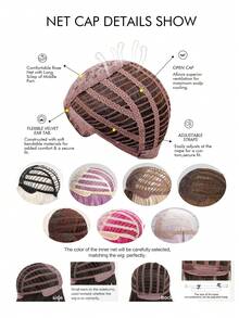 22英寸深棕色长直发蕾丝前假发，自然发际线，合成纤维假发，耐热高温纤维假发，适合女性日常佩戴、派对、角色扮演，自然长直发，配有透气假发帽 - 棕色 - 查看 11