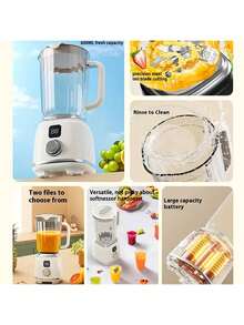 1pc 600ml Retro Portable Electric Blender, Personal Juicer For Smoothies And Shakes, Compact Fruit Mixer With LED Display, Mini Food Processor For Travel, Office, Gym, Healthy Living Essential - 600ML - View 11