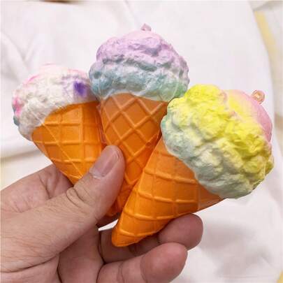 1pc 2026 Squishy Ice Cream Toy - Slow Rebound, Non-Deformable, Portable Stress Relief, Healing Fidget, Birthday/Holiday/Perfect Gift, Party Favor