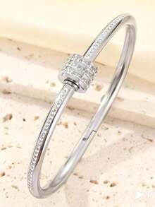 Đồng hồ nam bằng thép không gỉ mới, chống thấm nước, không phai màu, thiết kế đa dạng (chữ số La Mã, cỏ bốn lá, đá quý, v.v.), phụ kiện sang trọng tiện dụng cho người đi làm, có thể xếp chồng lên nhau, không gây dị ứng, thiết kế độc đáo, quà tặng ngày lễ. - Bạc - Xem 3