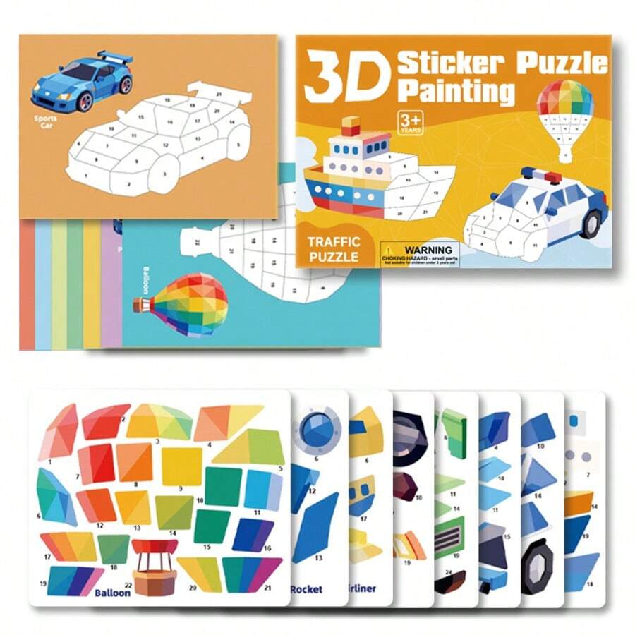 4 Pcs Creative & Fun 3D Sticker Set, Easy To Use And Engaging, Ideal For Crafts And Art Beginners, Great For Educational Purposes And Birthday Gifts