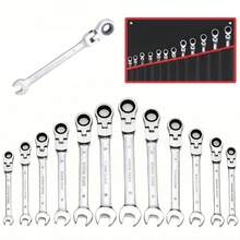 Flexible Head Ratchet Wrench Set, Metric, Chrome Vanadium Steel Material Tool Kit - Random - View 1