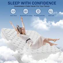 Extra Thick Mattress Pad Cover For Back Pain, Mattress Topper Cooling Mattress Protector With 8-21 Inch Deep Pocket, Overfilled Down Alternative Filling - 白色 - 查看 7