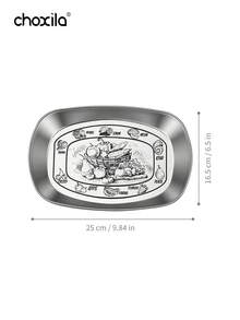 1 khay khắc bằng thép không gỉ, đĩa gia dụng, khay đựng trái cây và đồ ăn nhẹ, khay đựng đồ trên bàn cà phê, khay dã ngoại. - đĩa - Xem 12