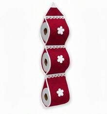 Toilet Paper Holder Charme 3 Rolls Quilted Ultrasonic And Trimmings - 酒紅色 - 查看 1