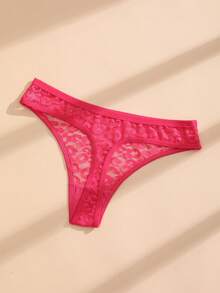 4pcs Women's Sexy Lace Leopard Print Seamless Low-Rise Panties - Multicolor - View 7