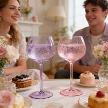 2/4pcs Macaron Color Party Wine Glasses, Suitable For Wine, Champagne, Sparkling Wine, Applicable For Parties, Birthdays, Weddings - View 2