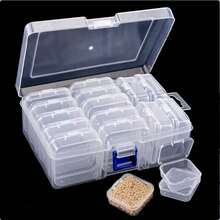 DIY Diamond Painting Storage Box, Nail Art Jewelry Rhinestone Mosaic Storage Container, Multi-Function Storage Box - Clear - View 2