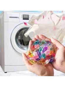6-In-1 Laundry Detergent Capsules (100/50/30/10 Pcs Per Box), Concentrated Detergent Pearls, Fresh And Pleasant Fragrance, Strong Stain Removal And Color Protection, Floral Scent, Suitable For Busy Families, Compatible With All Washing Machines, Gentle Care For Fabrics, Quickly Dissolves In Water, Keeps Clothes Soft, Fresh And Clean For Long - Liquid - View 10
