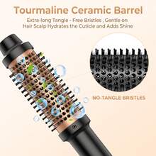 UKLISS Bàn chải uốn tóc nhiệt HAIR It-Curl 32mm, chức năng ion âm, 9 mức nhiệt độ, bàn chải tạo kiểu tóc bảo vệ khỏi nhiệt cho những lọn tóc xoăn bồng bềnh, lông bàn chải được nâng cấp, làm nóng nhanh. - Vàng - Xem 9