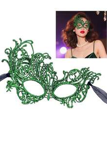 性感万圣节蕾丝渐变化妆舞会面具，适合化装舞会派对 - 查看 14