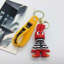 1件创意新款广播系列卡通DJ团队钥匙扣吊坠，包包/车钥匙链配件礼品，情侣包包挂饰 - 彩色 - 查看 5