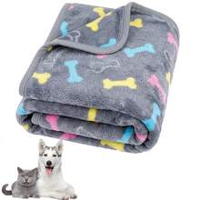 柔软毛绒宠物毯，可水洗狗/猫床罩，适用于狗笼以及小型/中型/大型犬猫 - L-104x76cm - 查看 12