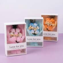 Bó hoa giả mini kèm hộp quà | Thích hợp làm quà tặng cho bạn gái, mẹ, phù dâu. - Nhiều màu - Xem 7