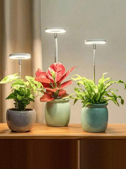 1pc Traditional Style LED Plant Growth Light, Full Spectrum Plant Lamp With Adjustable Height, Auto On/Off Timer (4/8/12 Hours), 4 Brightness Levels, USB Powered, Suitable For Indoor Plants & Mini Bonsai