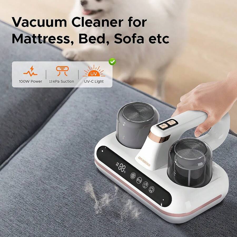 VXOYO 13KPa High-Power Bed Vacuum Cleaner With UV-C - Cordless, USB Rechargeable With Humidifier Detection & Extended Runtime Vacuum Cleaner