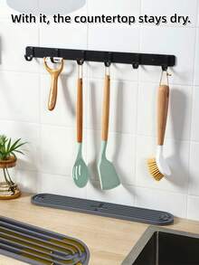 1pc Foldable Thick Silicone Heat Resistant Mat, Non-Slip Drainage Mat, Kitchen Silicone Countertop Pad, Tabletop Placemat - Multicolor - View 2