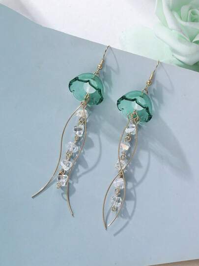 1 Đôi bông tai hình sứa tua rua, kiểu dáng thanh lịch Châu Âu và Mỹ.