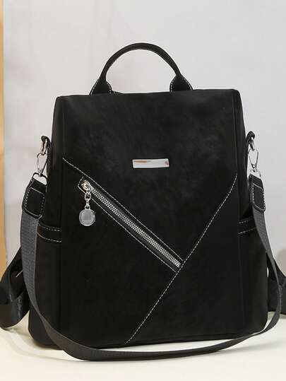 Fashion Women's Travel Large Capacity Color Block Anti-Theft Backpack, Laptop Bag, Student Backpack, Streetwear
