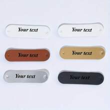 Customizable Name Tags, PU Leather Labels With Rounded Corners And Pre-Cut Holes, Durable Style, Suitable For DIY Clothing, Bags, Hats, Jeans, Crafts, And Gift Wrapping - Multicolor - View 2