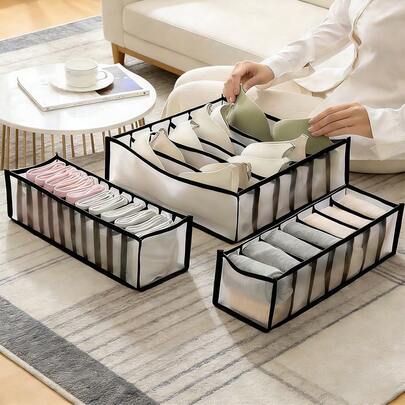3pcs Underwear Drawer Organizer Socks Underwear Storage Box Drawer Storage Clothes Pants Jeans Skirt Organizer, Storage Items, Home Storage, White T-Shirt Women, Black Pants Women, Women's Winter Clothes, Dress, Women's Winter Clothes, Elegant Women's Dress, Women's White Shirt, Long Sleeve, Women's White Jumpsuit, Women's Spring Clothes, Women's Spring Clothes, Spring, Spring Clothes, Simple, Summer Tops