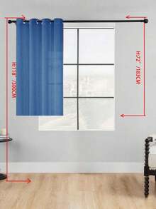 1 buah Tirai Tipis, Melembutkan Pencahayaan, Berlubang, Bagian Atas dengan Lubang Pengait, Semi-Transparan, Dapur, Cocok Untuk Rumah Atau Kantor, Kamar Tidur, Balkon, Ruang Tamu, Warna Polos, Produk Baru, Minimalis, Rustik - Biru - View 26