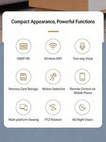 Caméra de intérieure sans fil 2,4 G, détection intelligente IA, mode confidentialité, caméra pour animaux de compagnie pivotante et inclinable avec suivi des mouvements, multi-angles, surveillance de la maison intelligente - Blanc - Voir 7