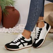 Fashionable Casual Walking Retro Lightweight Outdoor Sports Sneakers Womens Shoes Spring Fall Tennis Shoes Sneakers Shoes Outdoor Office Work Walking Travel Sport - 黑色 - 查看 5
