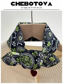 1pc Women Spring/Summer New Soft Silk Feeling Bohemian Small Square Scarf, Skin-Friendly, Versatile Floral Print Neckerchief, Headband For Dress - Multicolor - View 39