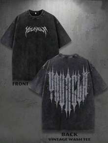 Summer Tops1 Pcs1PC Y2K Vintage Washed T-Shirt |   Men's YLA Graphic Tee |   Gym Graphic Tee |   Gifts For Men Or Boyfriend |   100% Cotton |   230Gsm Thickened Fabric |   Unisex230g 100% Cotton - 黑色 - 查看 7