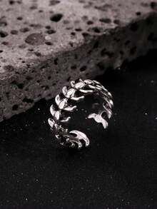 1 pièce Bague ouverte ajustable unique en forme d'os de dragon, style vintage punk rock haute rue. Convient pour le port quotidien, les vacances et les fêtes pour hommes - Multicolore - Voir 5