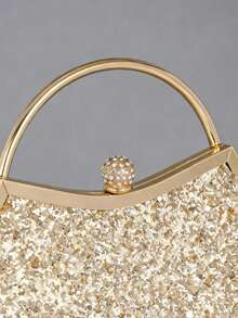 OpulAura Sparkling Crystal Embellished Evening Clutch Bag For Women, Luxury Glitter Rhinestone Formal Purse Suitable For Gala, Party, Wedding, Birthday Party, Anniversary Gift - 金色 - 查看 7