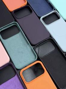 VRNOEI Luxury Matte Silicone Magnetic Phone Case Compatible With IPhone 15 14 13 12 11 16 17 Pro Max 17 Air, Solid Color & Printed Magnetic Phone Case, Matte Anti-Drop Soft Back Cover - Dark Blue - View 2