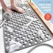 Suction-Cup-Equipped Non-Slip Mat With Round Holes For Quick-Drying Shower Mats Featuring Massage Rings. Essential For Hotels, Homes, And Bathrooms. Massage Bath Mat. Durable Shower Mat. Slip-Resistant, Perforated, Suction-Cup Floor Mat. - A - View 3