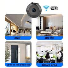 1080P Full HD Smart Pet Camera, 2.4G Wireless Monitoring Function, Night Vision, Remote Control & Monitoring Via Mobile App, Easy Installation, Compact & Fashionable Design, Suitable For Home Pet (Indoor/Outdoor) Safety Monitoring - Black - View 6