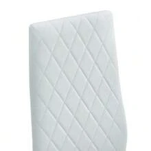 Set med fyra vita matstolar, klädsel i diamantmönster i konstläder, metallben, modern stil för kök, vardagsrum, café och hemmakontor. - Ljusgrå - Visa 7